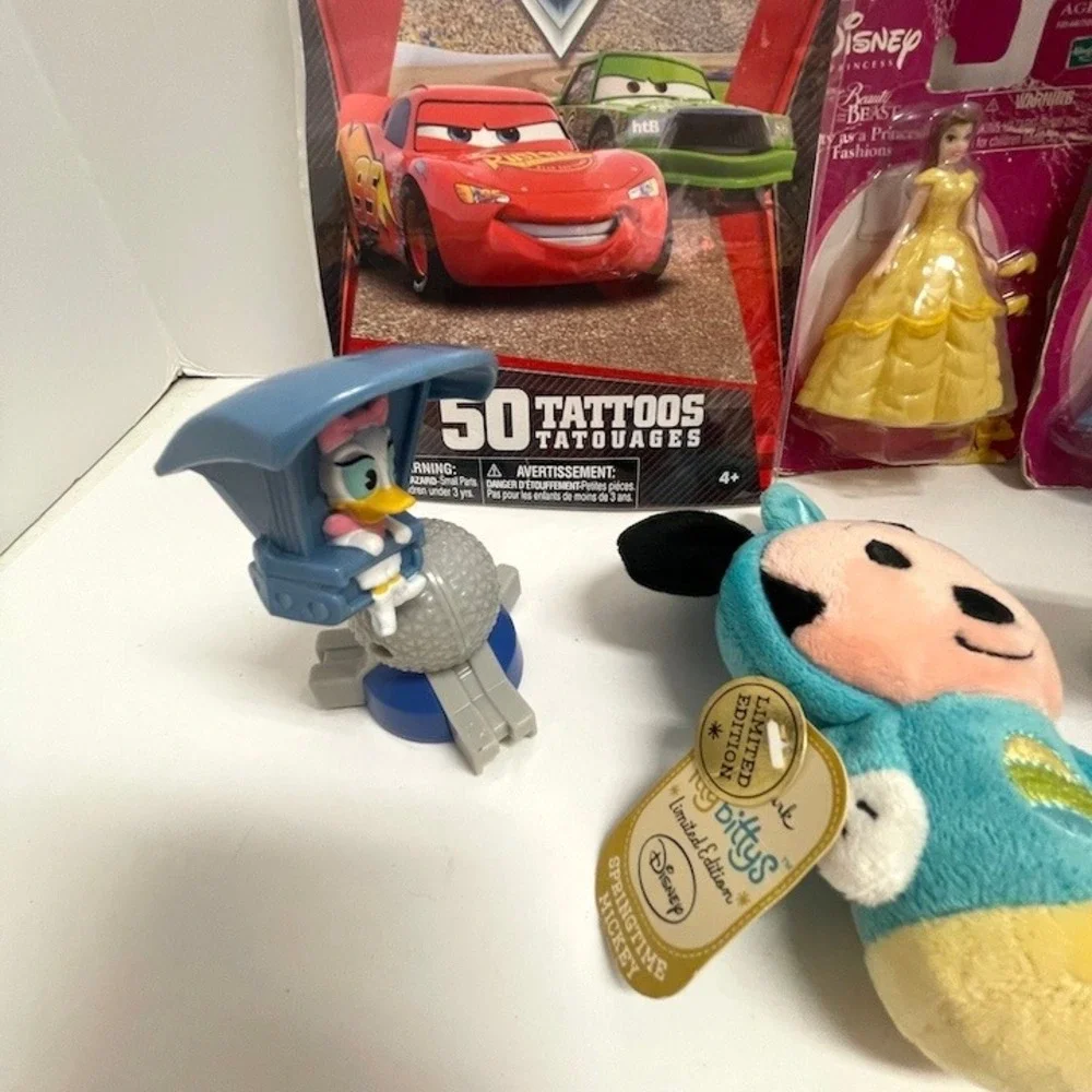 Disney Pixar Lot Princess Cake Toppers Car Tattoos Daisy Duck Mickey Plush A